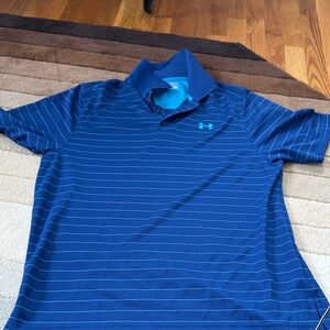 Under Armour Men's Navy Striped Polo Shirt